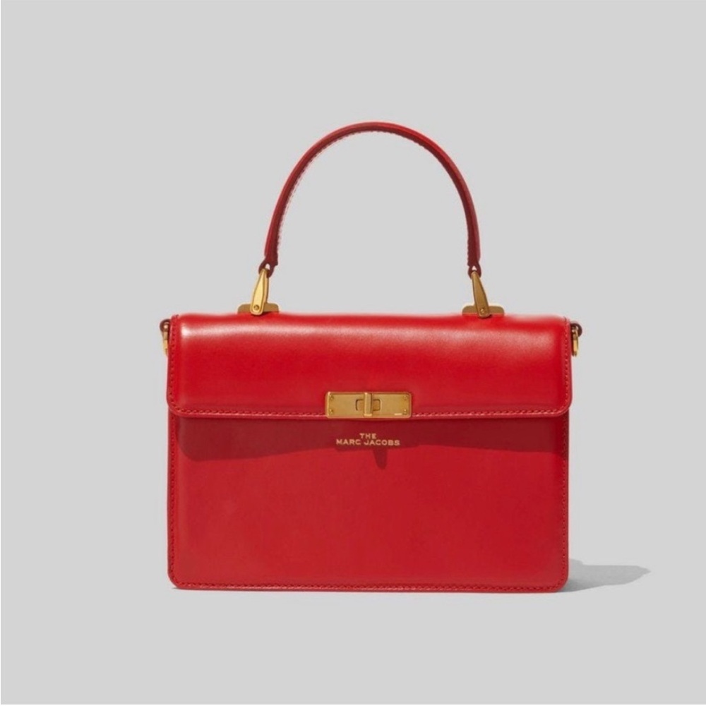 MARC JACOBS Red Smooth Leather Crossbody Flap Satchel Downtown Shoulder Bag - Picture 17 of 17